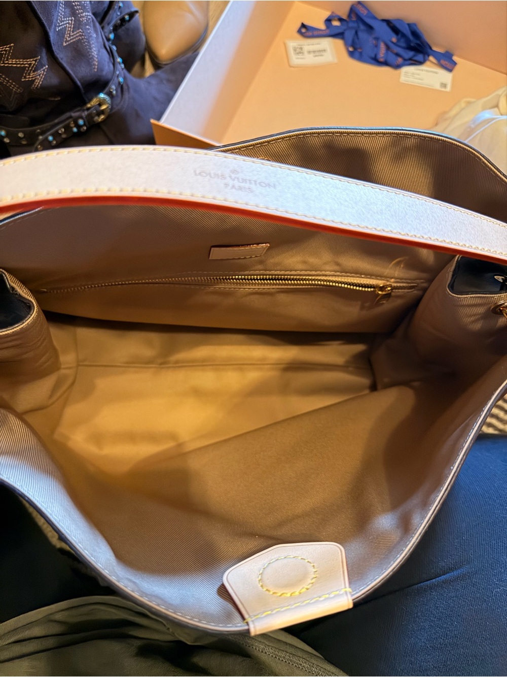 Louis Vuitton Monogram Canvas Shoulder Hobo with Red-Trim Handle - Picture 8 of 9